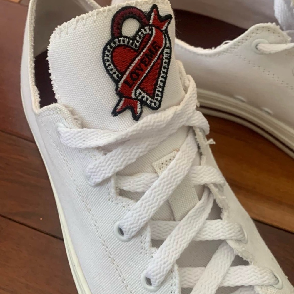 MAJE white "LOVE ME" sneakers 9.5 - Picture 2 of 11